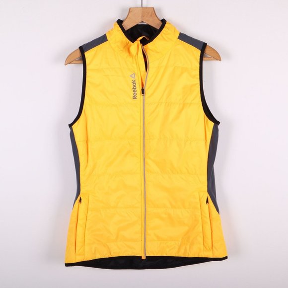 Reebok Jackets & Blazers - REEBOK Yellow Full Zip Puffer Vest
